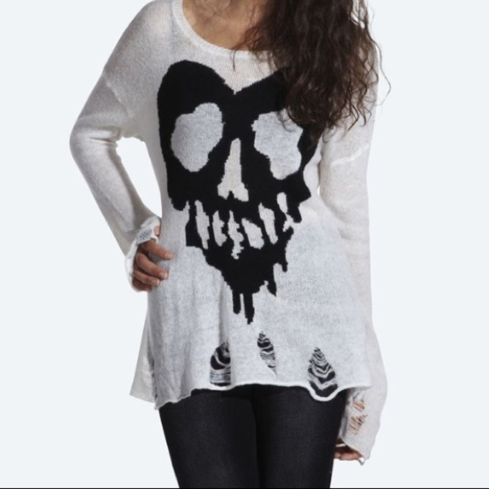 drop dead skull f*cked knit jumper sweater